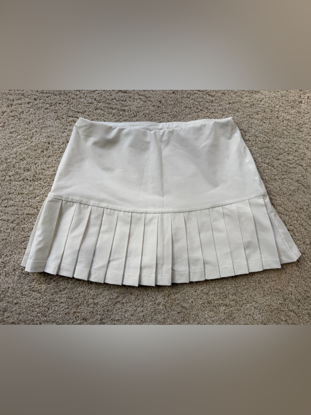 Tory Sport White Pleated Mini Skirt